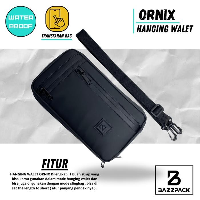 Bazzpack - Ornix Hanging Wallet Pria Wanita Material Kulit Sintetis Waterproof