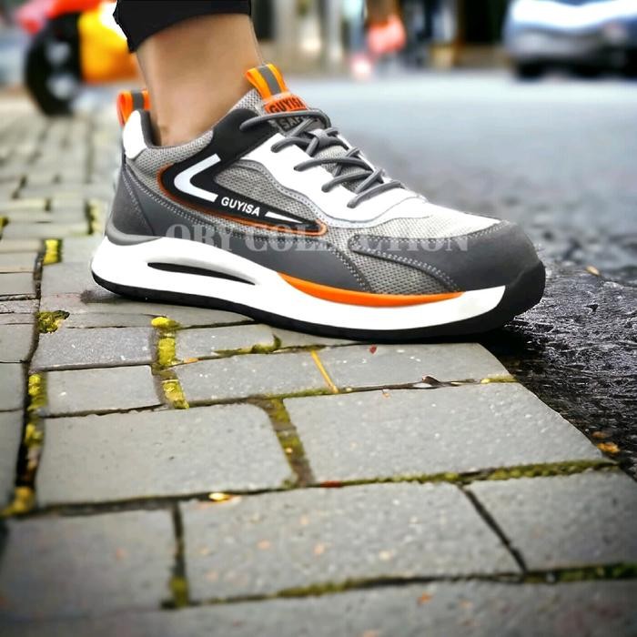 mulia sepatu safety sporty Sepatu pelindung kerja pria wanita ujung besi model sneackers sporty