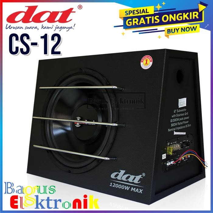Subwoofer DAT CS12+PEKING KAYU PALET Speker Aktif Mobil 12 inch Sondbank 12" Full Woofer
