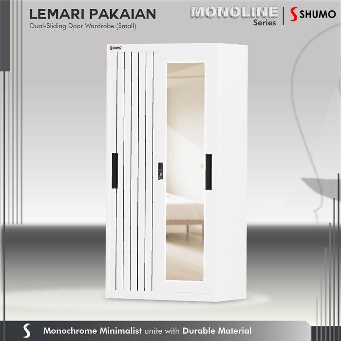 Lemari Pakaian Sliding 2 Pintu Full CerminLP Baju Sleding Kaca Full