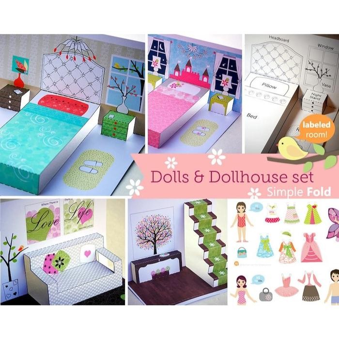 Korean Paper Doll & Doll House Bongkar Pasang Kertas Baju Bajuan Mainan Rumah