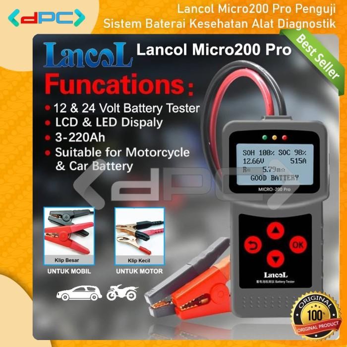Lancol Battery Tester Micro-200 Pro Tester Aki Digital Motor Mobil