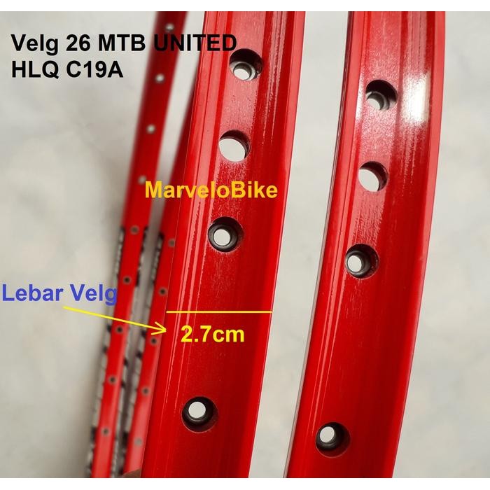 RIM VELG SEPEDA 26 MTB UNITED 32/36 HOLE