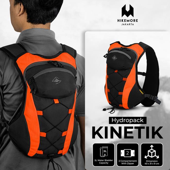 Hikemore Kinetik Hydropack Tas Punggung Trail Running Outdoor - Black Orange