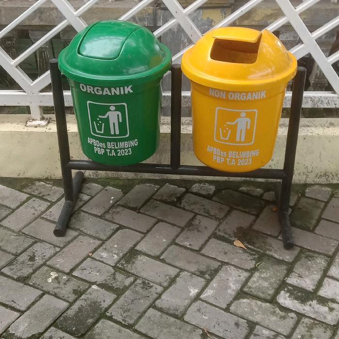 Tempat sampah bulat / tempat sampah 50 liter / tempat sampah 2 pilah