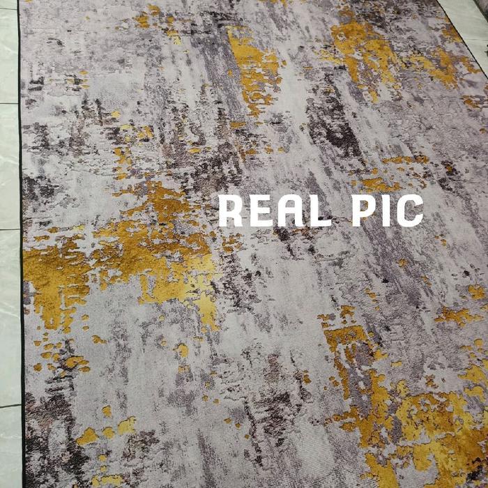 Karpet Marble Estetik Gold Crack Karpet Ruang Tamu Keluarga