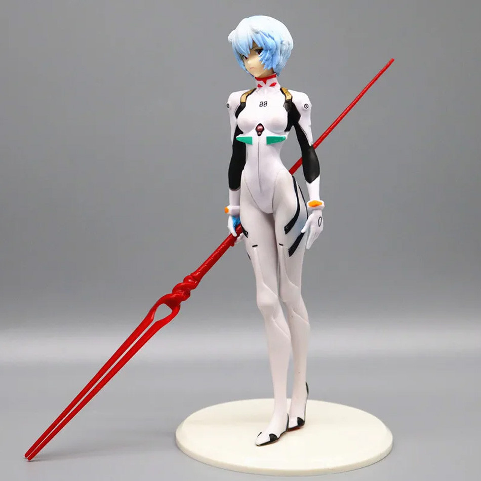 23cm Rei Ayanami Action Figure with Spear of Longinus EVA Neon Genesis Evangelion Anime Collectible