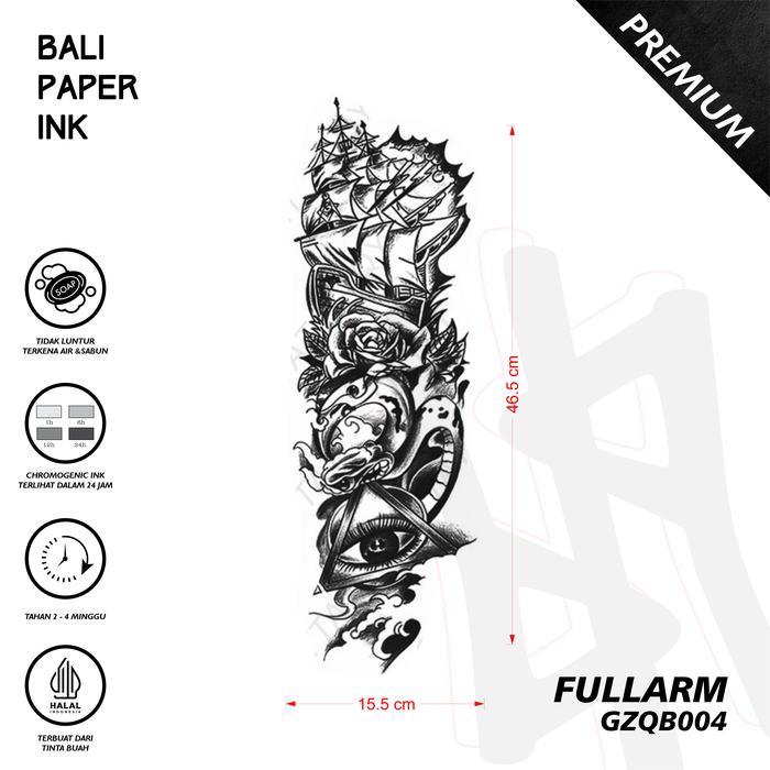 Tato Perahu Gzqb004 Stiker Tato By Bali Paper Ink Full Lengan Temporary Tatto