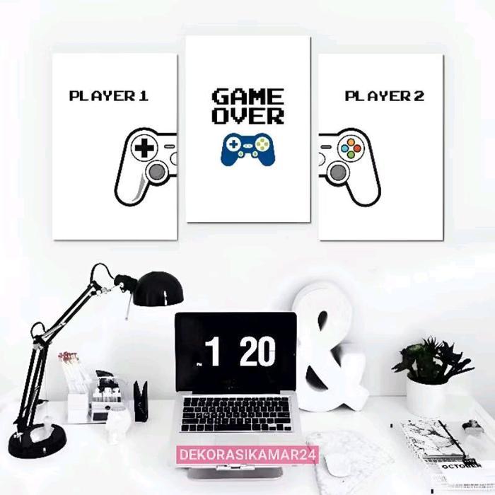 Set 3 Poster Hiasan Dinding Kamar Aesthetic Gaming MDF 20x30 cm