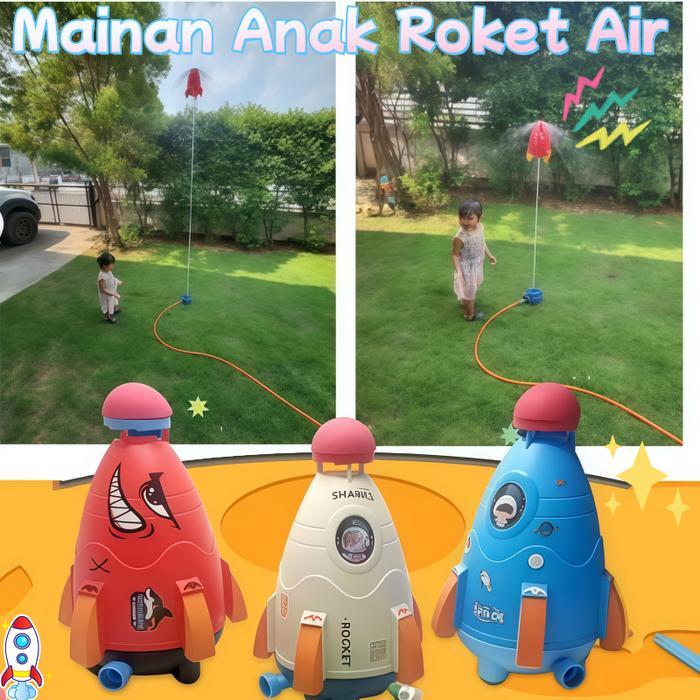 Mainan Anak Peluncur Roket Terbang Mainan Roket Air Mainan Jet Sprinkler Mainan Roket Air Berputar