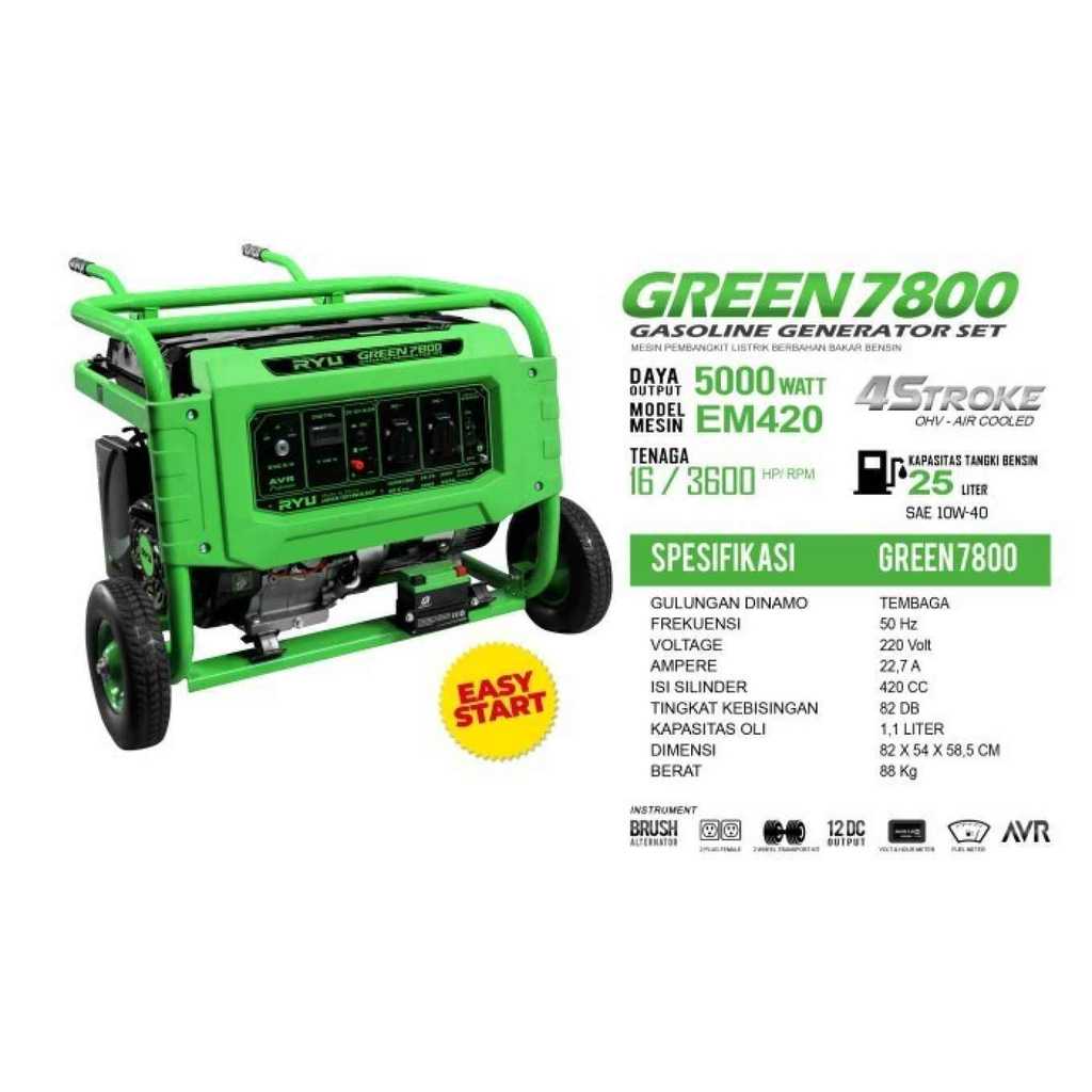 Genset 5500 watt - RYU Green7800