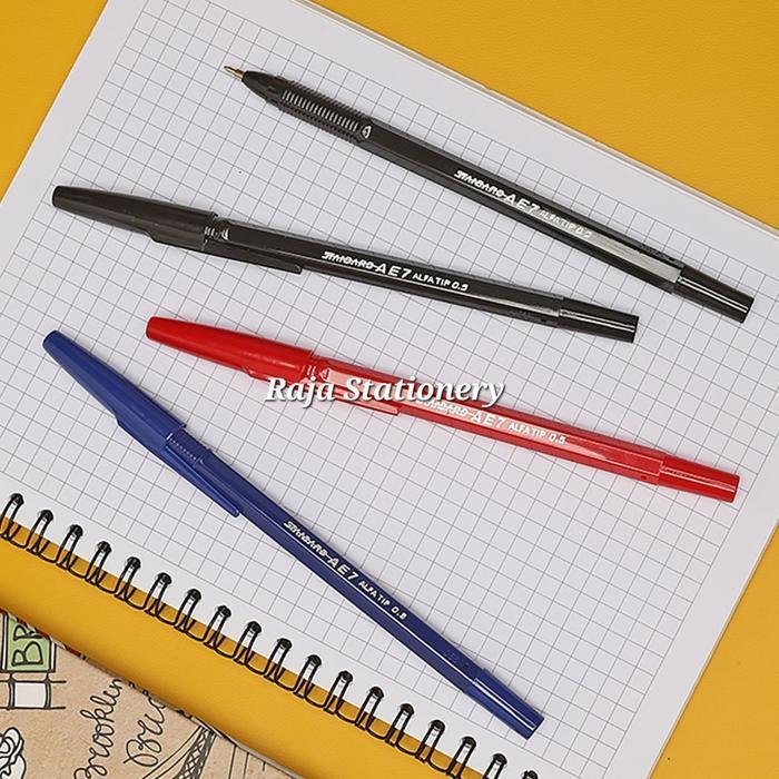 NEW STANDARD AE7 0.5 BLACK BLUE RED BALL PEN BOLPEN PENA PEN STANDARD AE7 HITAM BIRU MERAH 0.5