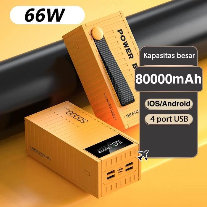 Diskon CodPowerbank Wadah 50000Mah 80000Mah Pengisian Cepat 66W Pd22.5W Led Powerbank Pengisian