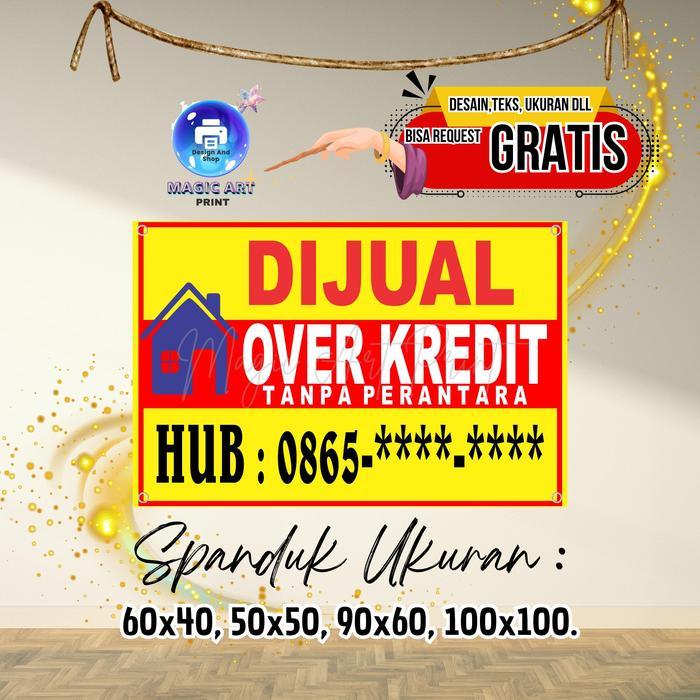 SPANDUK BANNER Plang Rumah Kontrakan Dijual Over Kredit Kontrakan Kosong Cicilan Kpr MMT Spanduk