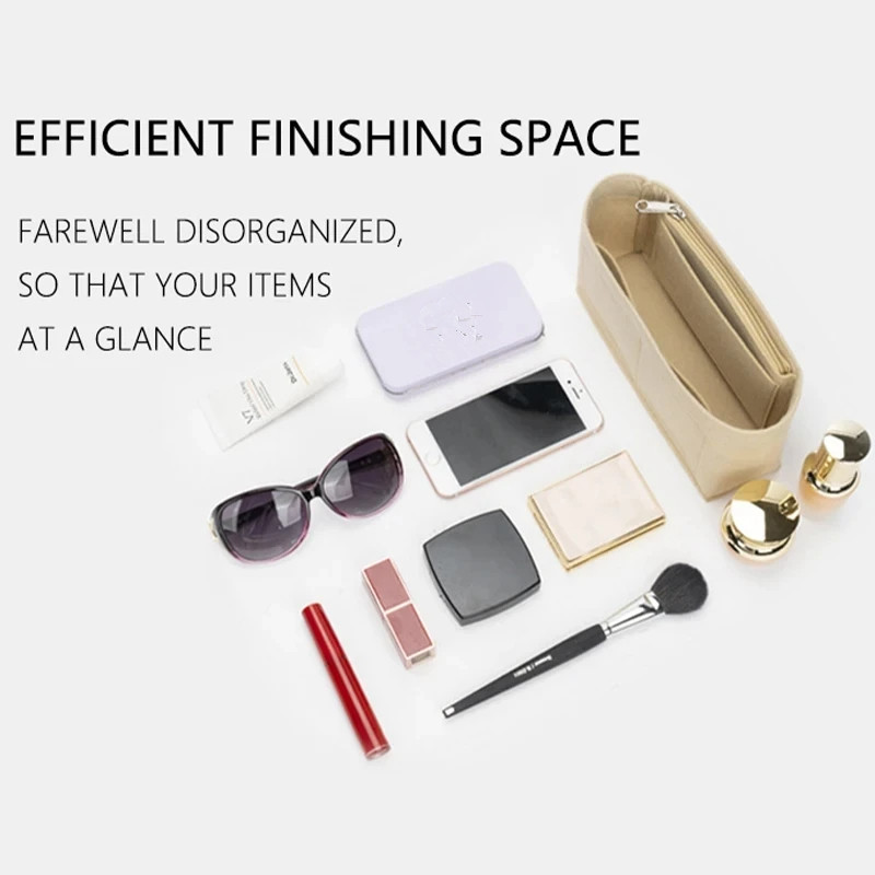 Bag Organizer Felt Liner Pocket Accessory For Hermes Herbag 31 39 Handbag Durable Lining Storage