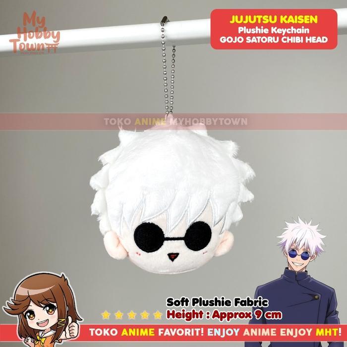 Gantungan neka Anime Jujutsu Kaisen Gojo Satoru Nanami Kento Chibi Head Dumpling Plushie Doll