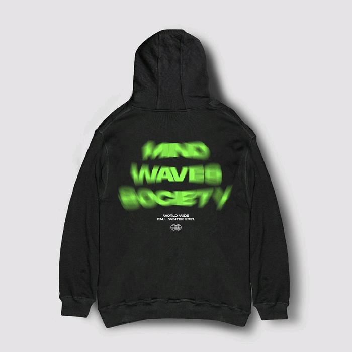 FAILOFFICIAL HOODIE - MIND WAVES BLACK 01 - m