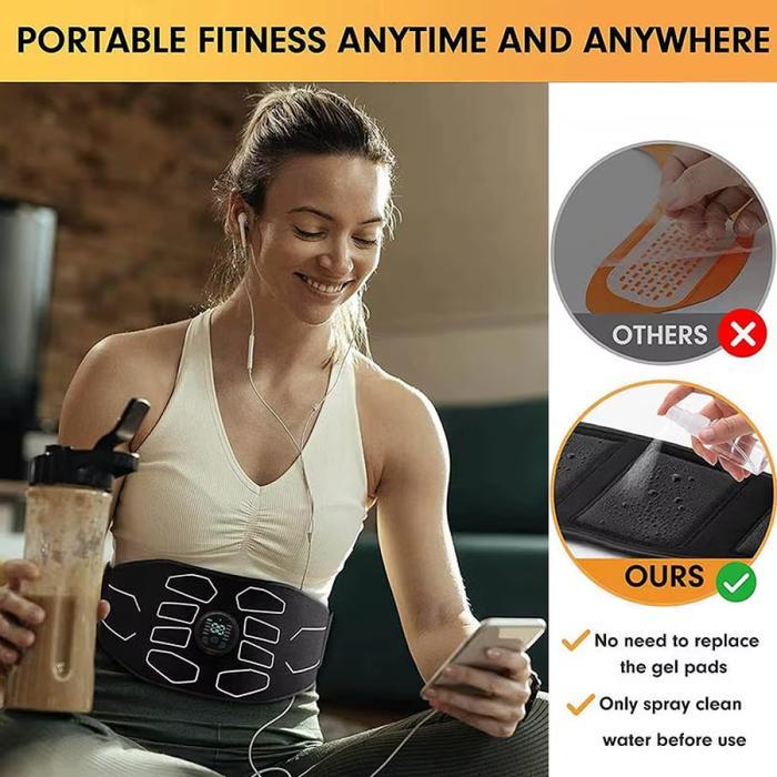 EMS Belt Pelangsing Perut Alat Massage Elektrik Pengencang Perut Portable Fitness Anytime Anywhere
