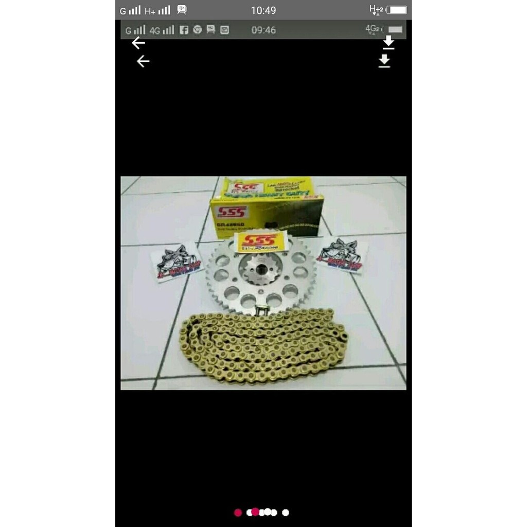 Gear Set Sss 428 Rantai Gold Sss Original Klx150 -Dtracker 150