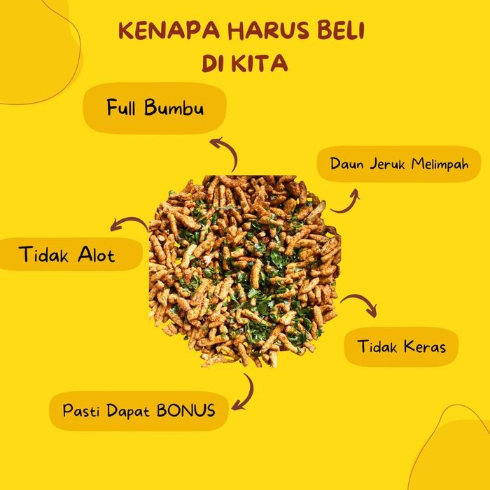 

BASRENG PEDAS DAUN JERUK 1KG PREMIUM - ZIPLOCK, CABAI ASLI, BAWANG PUTIH HALAL VANILLA SNACK