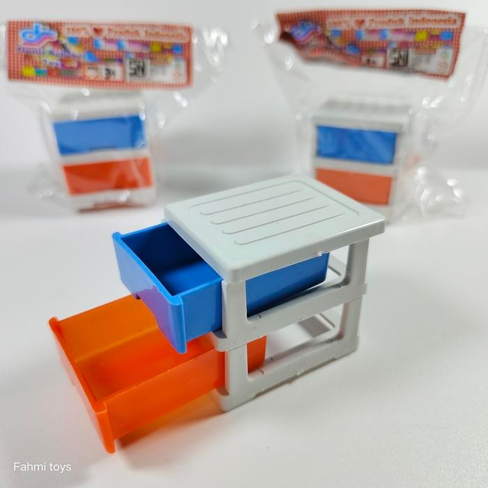 10 pcs Mainan laci mini 2 susun mainan rak plastik mainan anak anak