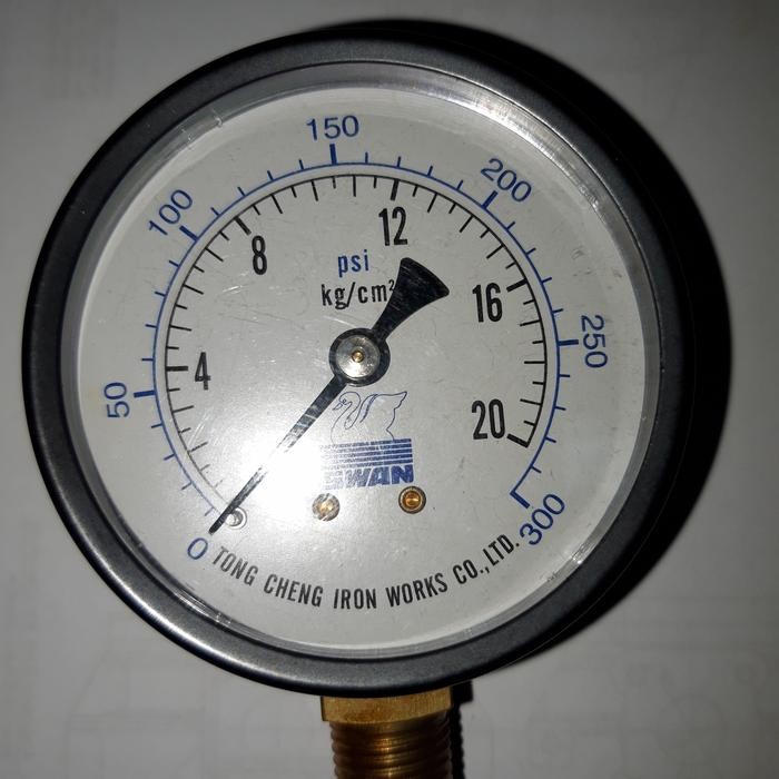 Pressure Gauge Kompresor Swan Hwp 0-20 Bar / 300 Psi