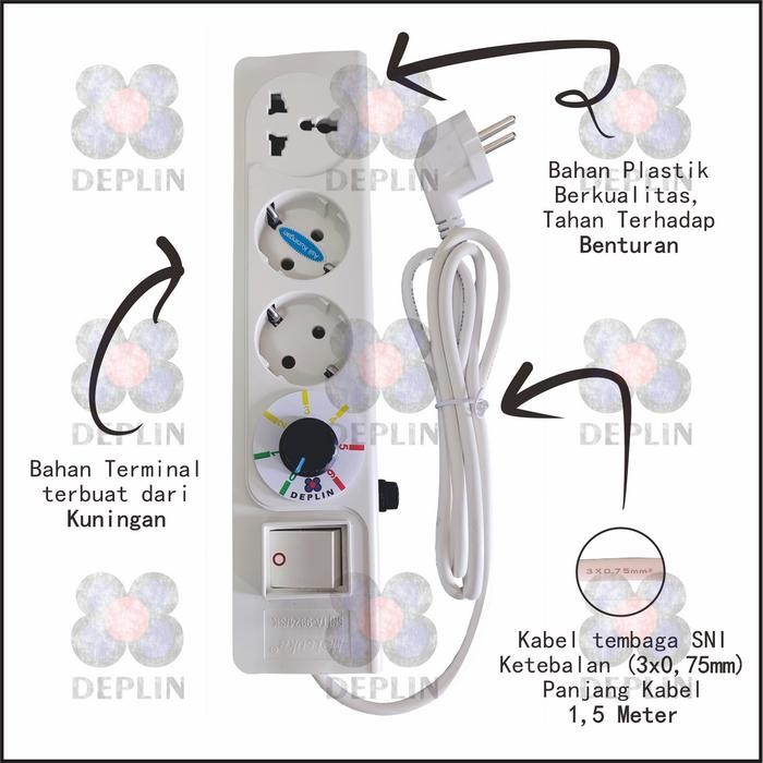 DIMMER 2000 WATT PENGATUR KECEPATAN GERINDA, BOR, KIPAS, DAN PENGATUR ELEMEN PEMANAS KABEL COLOKAN