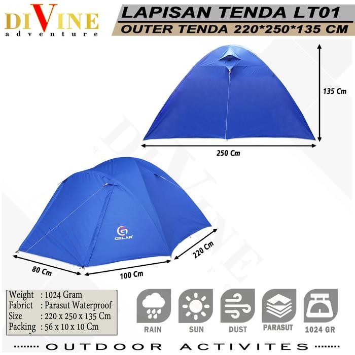 Lapisan tenda GELAR Serie LT01 cover tenda borneo hanya outer tenda bukan tenda cover tenda