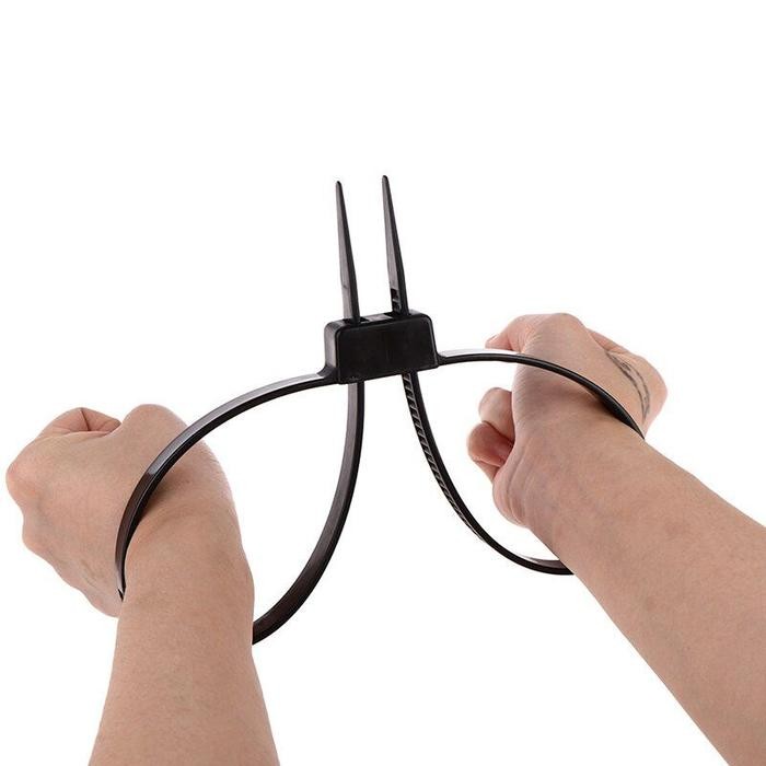

12*700Mm Borgol Tangan Plastik Cable Ties Double Head