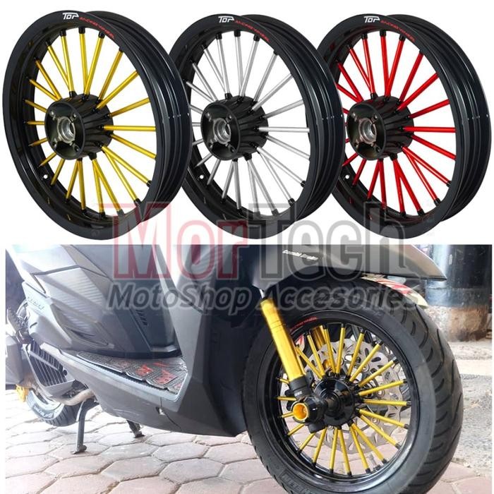 Top Andong Dokar Velg Pelek Racing Tapak Lebar Ring 14 Uk. 215/250 Vario 125 Old Lampu Bohlam -