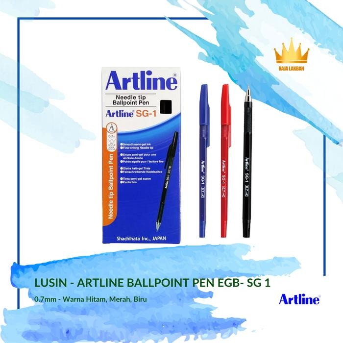 

Pulpen Tulis Ballpoint ARTLINE Ballpoint Pen EGB-SG 1 0.7 mm, Hitam/ Biru/ Merah - LUSIN