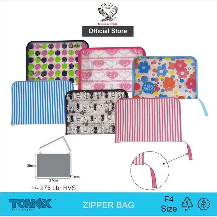

TOMEX Zipper Bag Motif F4 / Map Zipper / Map Plastik Resleting