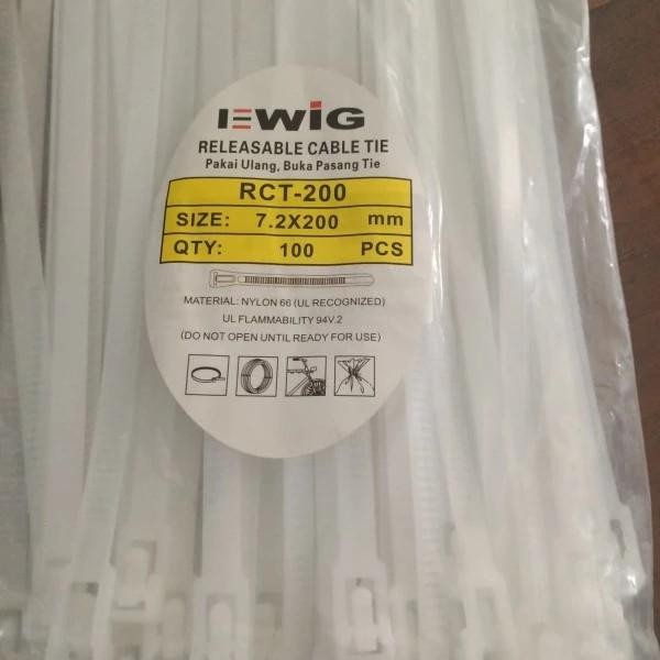 

Kabel Ties Buka Pasang Releasable Cable Tie RCT 200 x 7.2mm EWIG