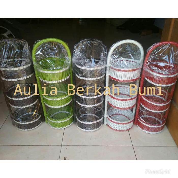 KERANJANG BAWANG/TEMPAT BUMBU ROTAN SINTETIS