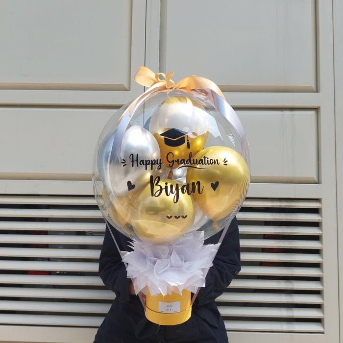 Pilihan- Bucket Balon Bouquet Balon Dalam Balon Kode 006 - Miki Florist