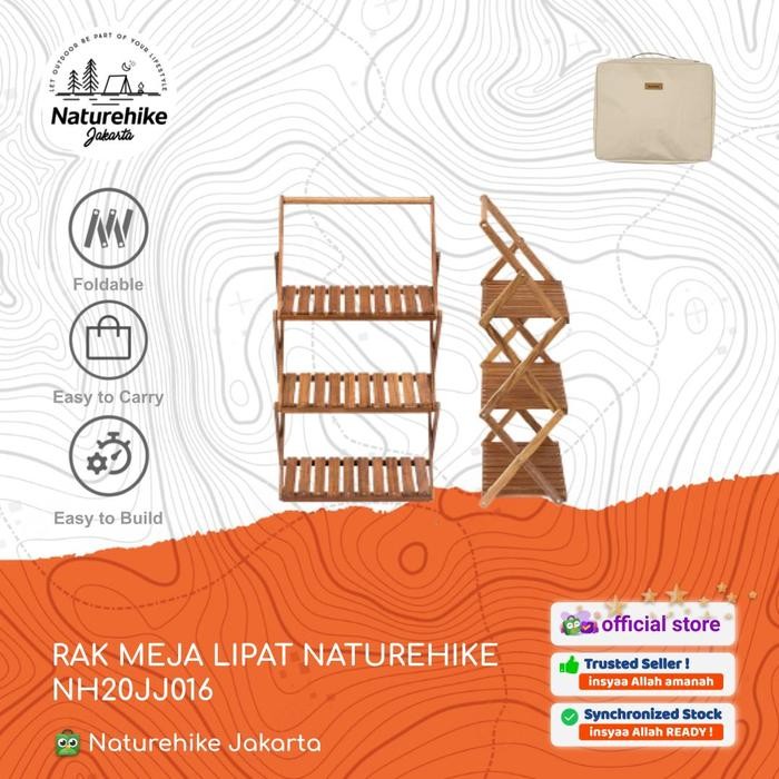 RAK / MEJA LIPAT KAYU PORTABLE CAMPING OUTDOOR NATUREHIKE NH20JJ016