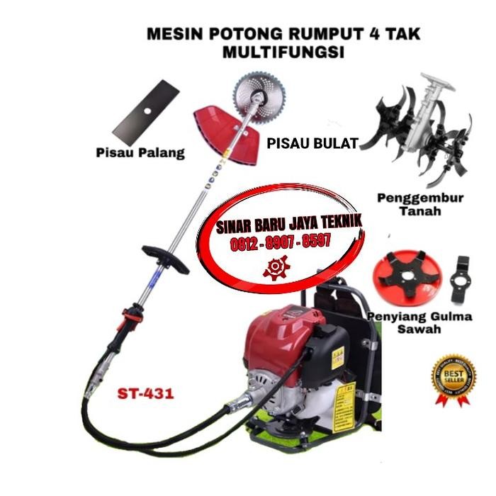 MESIN POTONG RUMPUT 4 TAK PENGGEMBUR TANAH +MATUN PAD 4 MATA