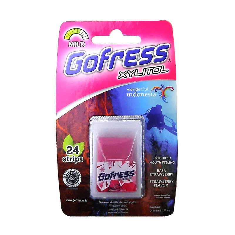 

S32131 GOFRESS STRAWBERRY PERMEN POCKET 24LBR MAJU BERSAMA (20250921)