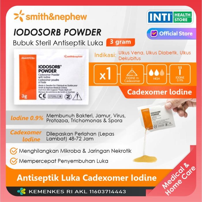 Smith & Nephew Iodosorb Powder 3g Antiseptik Luka Cadexomer Iodine