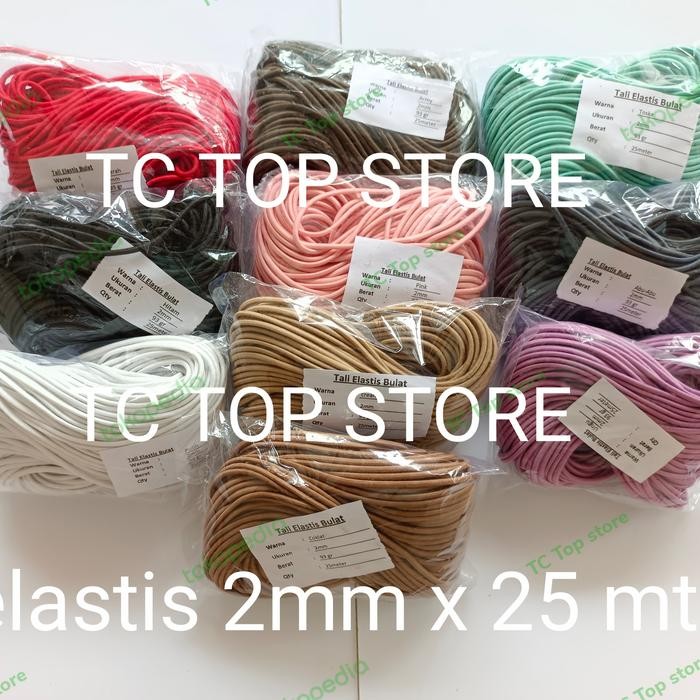 

New Tali Elastis Bulat 2mm / Tali String / tali karet (panjang 25 meter)