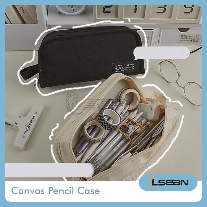 

OJ TEMPAT PENSIL AESTHETIC KOREAN CANVAS PENCIL CASE KAPASITAS BESAR Stationery