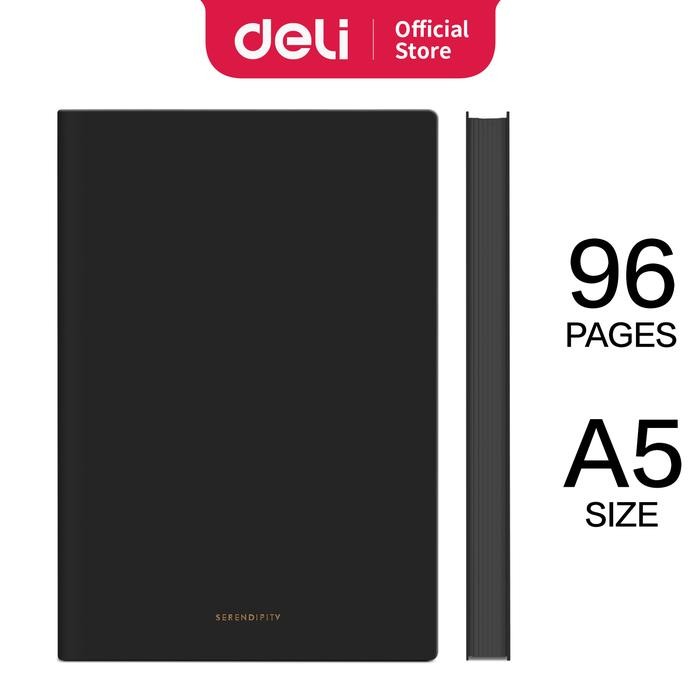 

OJ Deli Basic Leather Cover Notebook / Buku Catatan A5/ 96 Lembar Dengan Sampul Kulit 22284 Paper
