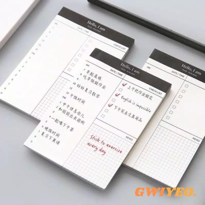 

New Daily Planner Schedule Memopad Checklist Memo Isi 50 Lembar Notepad