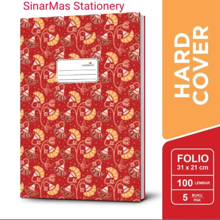 

New Buku Hard Cover Folio 100 Paperline /Buku Besar / Buku Akutansi Folio