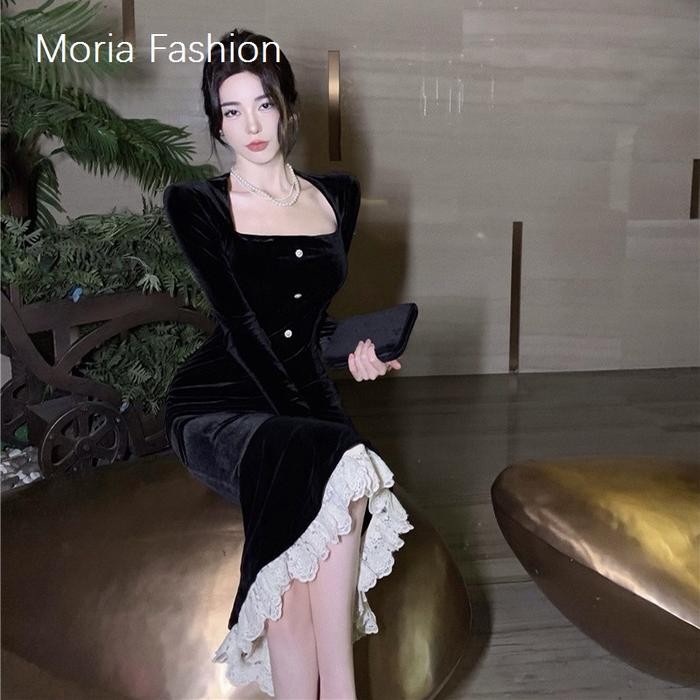 Pilihan- Moria Qz064 Long Sexy Dress Sleeveless Gaun Sexy Panjang Tanpa Lengan Dress Rajut