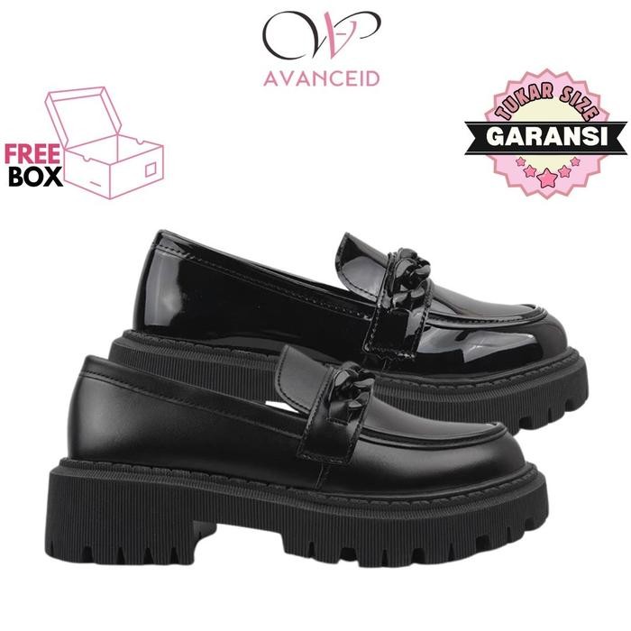 Donatello - Avanceid 1916 Loafers Sepatu Sneakers Wanita Kerja Docmart Hitam Karet Shoes