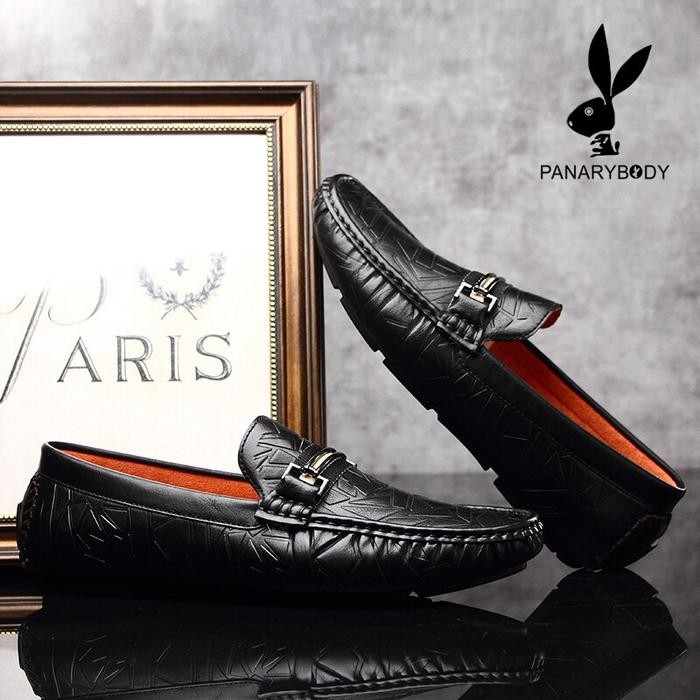 Ready Sepatu Loafers Kasual Pria Hitam Sepatu Casual Pria Antislip Jh1909