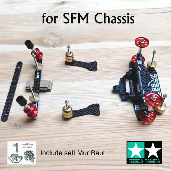Pilihan- Tamiya Side Damper Hg Carbon Full Sett For Sfm Chassis