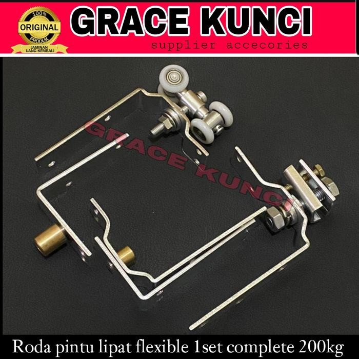 Best Seller Roda Pintu Lipat Atas Bawah + Pivot 1Set Complete Spek Dekson