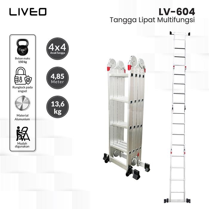 Ready Tangga Multipurpose 4.6 Meter, Tangga 4 Meter, Tangga Multifungsi